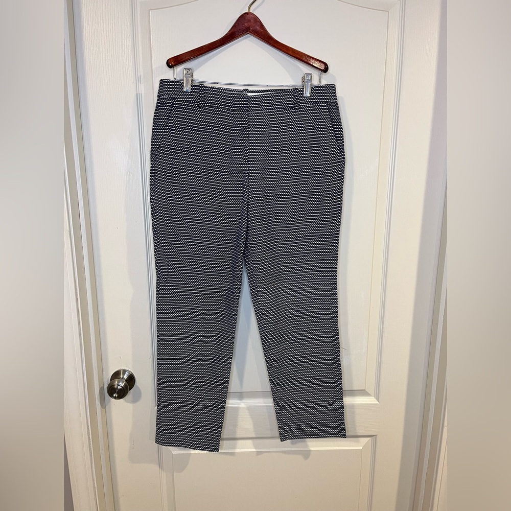 J. Crew Chic Cafe Capri Black and White Patterned Pants